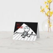 Sad Robot Greeting Card Karte (Gelbe Blume)