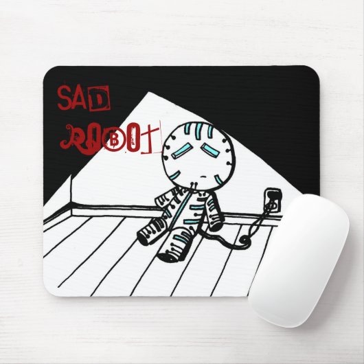 Sad Robot Mousepad (Mit Mouse)