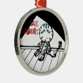 Sad Robot Ornament Aus Metall (Rechts)