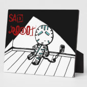 Sad Robot Plaque Fotoplatte (Seite)