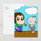 Sad Robot Postkarte (Vorne/Hinten)