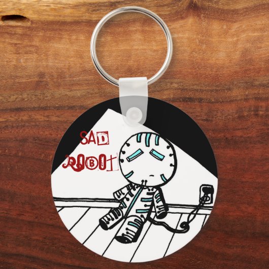 Sad Robot Schlüsselanhänger (Vorderseite)