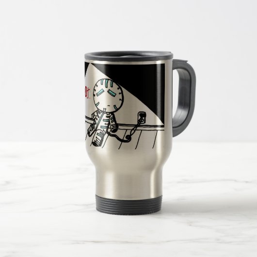 Sad Robot Travel Mug Reisebecher (VorderseiteRechts)