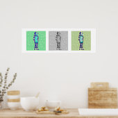 Sad Robot Tricolor Poster (Küche)