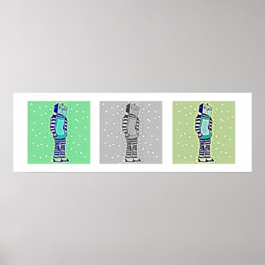 Sad Robot Tricolor Poster (Vorne)