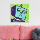 Sad Robot Wrapped Canvas Leinwanddruck (Insitu (Wohnzimmer))