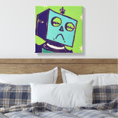 Sad Robot Wrapped Canvas Leinwanddruck (Insitu (Schlafzimmer))