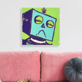 Sad Robot Wrapped Canvas Leinwanddruck (Insitu (Wohnzimmer))