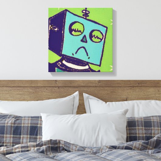 Sad Robot Wrapped Canvas Leinwanddruck (Insitu (Schlafzimmer))
