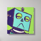 Sad Robot Wrapped Canvas Leinwanddruck (Vorderseite)