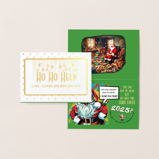 Sad Santa Brings Cheer Folienkarte (Anzeige)