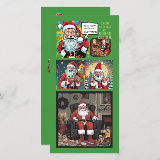 Sad Santa (Familie zu Familie) Flachkarte (Vorne/Hinten)