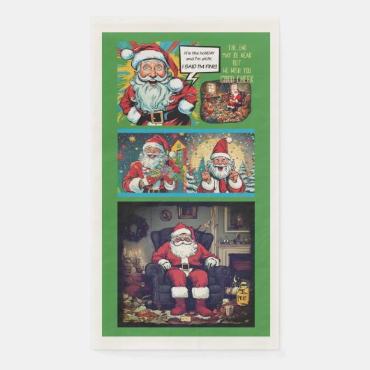 Sad Santa Paper Napkin Serviette (Vorderseite)