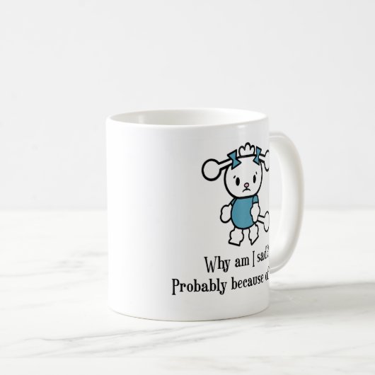 Sad Sarcastic Poodle Dog Kaffeetasse (VorderseiteRechts)