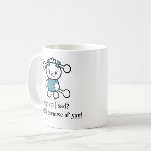 Sad Sarcastic Poodle Dog Kaffeetasse (Vorderseite Links)