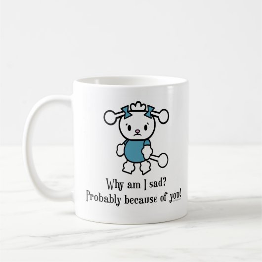 Sad Sarcastic Poodle Dog Kaffeetasse (Links)