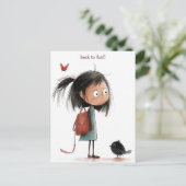 Sad Schoolgirl Postkarte (Stehend Vorderseite)