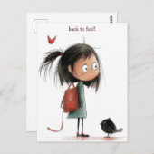 Sad Schoolgirl Postkarte (Vorne/Hinten)