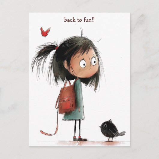 Sad Schoolgirl Postkarte (Vorderseite)