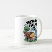 Sad Shark Taco Break Funny Kaffeetasse (VorderseiteRechts)