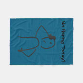 Sad Stick Figure Fisherman No Fishing Today Father Fleecedecke (Vorderseite (Horizontal))