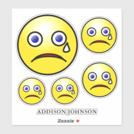 Sad Tear Emoji Yellow Faces Collection Name 8" Aufkleber