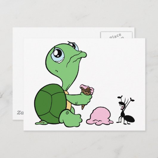 Sad Turtle Happy Ant Postkarte (Vorne/Hinten)