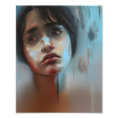 Sad Woman Abstrakt AI Generated Art Fotodruck (Vorne)