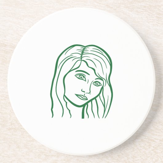 Sad Woman's Face Vector Untersetzer (Vorne)