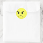 Sad Yellow Face Sicker Runder Aufkleber (Tasche)