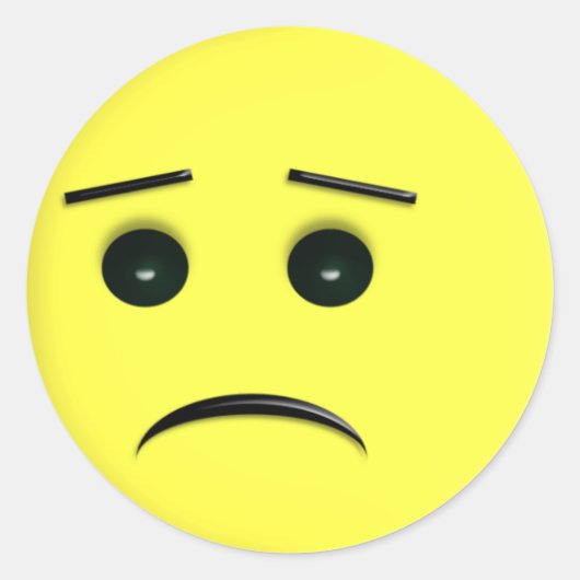 Sad Yellow Face Sicker Runder Aufkleber (Vorderseite)