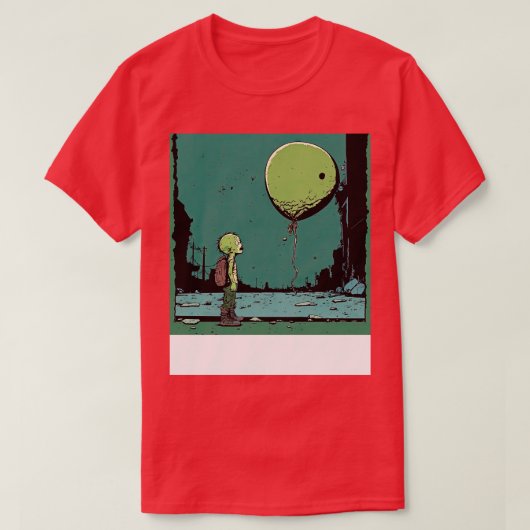 Sad Zombie mit einem Ballon T-Shirt (Design vorne)