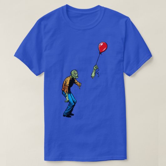 Sad Zombie und Ballon Baseball TShirt (Design vorne)