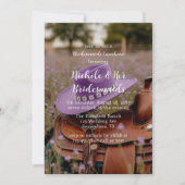 Saddle auf dem Zaun mit Hat Bridesmaids Luncheon Einladung (Vorderseite)