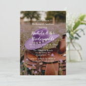 Saddle auf dem Zaun mit Hat Bridesmaids Luncheon Einladung (Stehend Vorderseite)