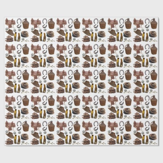 Saddle Boots HORSE SHOES cowboy clipART Geschenkpapier (Flach)