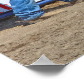 Saddle Bronc Breaking Out of Rodeo Chute w Cowboy Poster (Ecke)