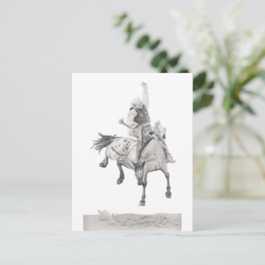 Saddle Bronc Postkarte (Stehend Vorderseite)