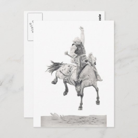 Saddle Bronc Postkarte (Vorne/Hinten)