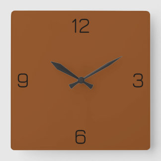 Saddle Brown 8B4513 Color - Option zum Hinzufügen  Quadratische Wanduhr