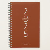 Saddle Brown Vertikal Modernes Jahr Woche Planer (Vorderseite)