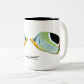 Saddle Butterflyfish Tasse, Chaetodon ephippium Zweifarbige Tasse (VorderseiteRechts)