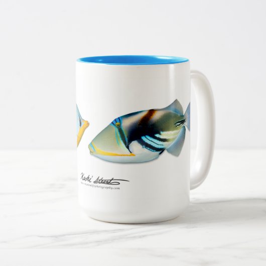 Saddle Butterflyfish und Lagoon Triggerfish Tasse (VorderseiteRechts)