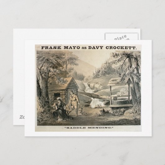 'Saddle Mending', Plakat für 'Davy Crockett' Starr Postkarte (Vorne/Hinten)