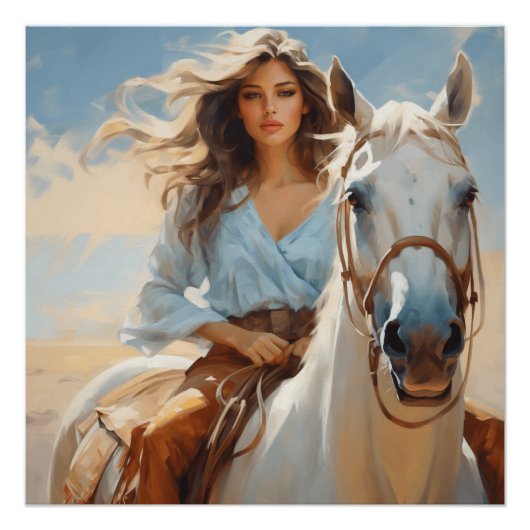 Saddle Serendipity : Cowgirl Wall Art Poster (Vorderseite)