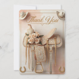 Saddle & Sparkle - Western Wedding Dankeschön Card Dankeskarte