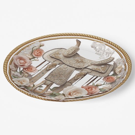 Saddle & Sparkle - Western Wedding Paper Teller (Schrägansicht)