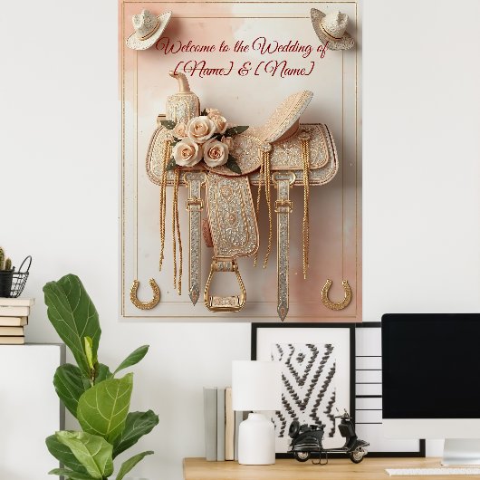 Saddle & Sparkle - Western Wedding Posters & Signa Poster (Heimbüro)