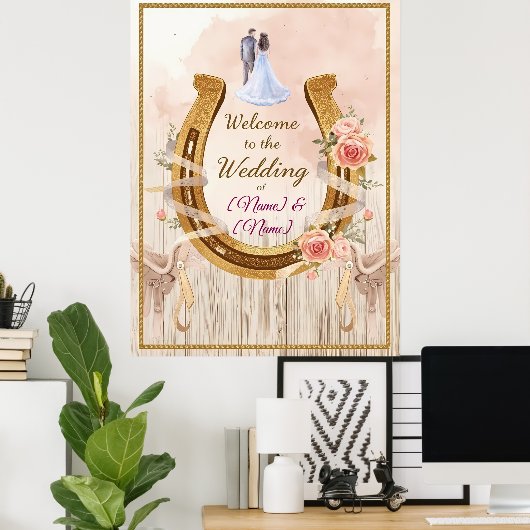 Saddle & Sparkle - Western Wedding Posters & Signa Poster (Heimbüro)