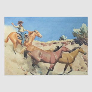 „Saddle Stock“ Western Art von Maynard Dixon Seidenpapier